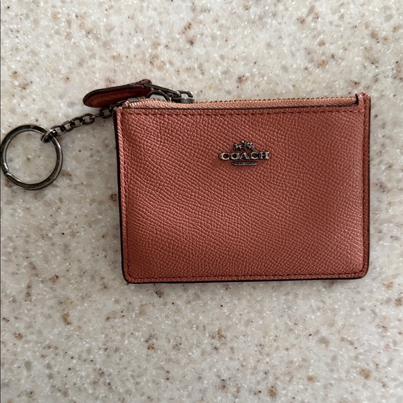 Coach Rose Card Holder with Keychain - Picture 1 of 2